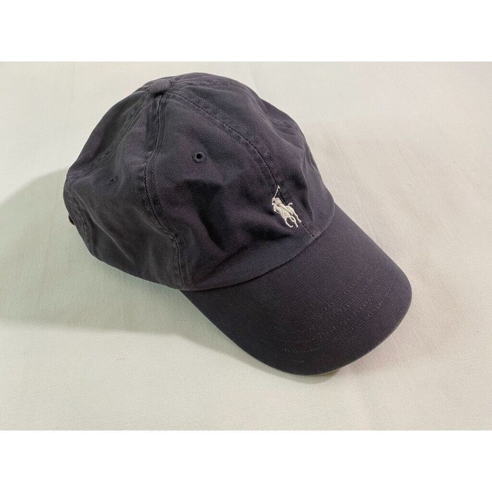 Polo Ralph Lauren Hat Cap Strap Back Gray with White Pony Distressed Fade